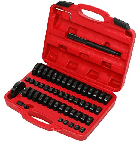 LANNADD Kit de 51 pièces pour roulement, douilles, pièces de pression, disques de montage, extracteur de roulement, outil de presse de roulement, jeu de pièces de pression d'entraînement