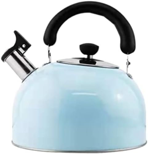 Bouilloire sifflante en acier inoxydable pour cuisinière - Théière sifflante - Bouilloire à eau chaude - Bouilloire à thé sifflante - Bleu - 3 l