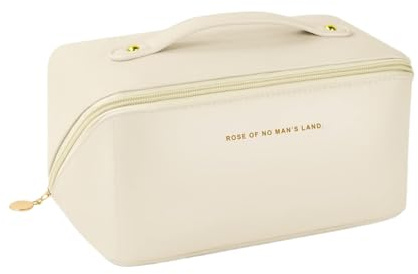 Bolsa de Cosméticos de Viaje Blanco Bolsas de Aseo Bolsas de Maquillaje Impermeable Neceser de Baño PU Cuero para Mujer Negocios Viajes Vacaciones
