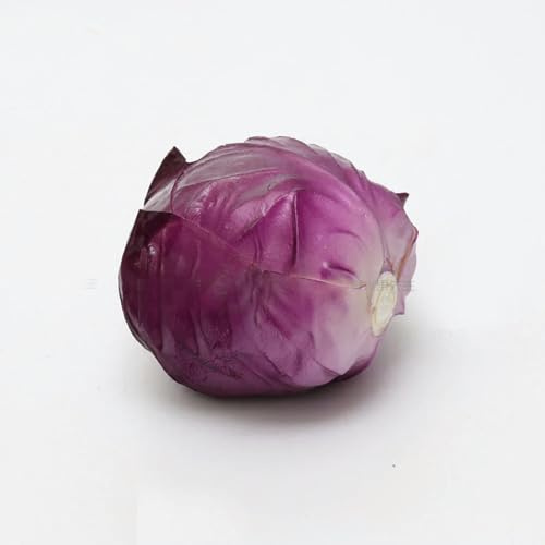 ZYYWAN 1 pieza de repollo artificial de alta imitación de plástico de imitación de repollo artificial modelo vegetal adornos decoración hogar púrpura