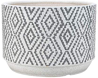 sjdoPulse Rejilla De Cerámica Maceta De Cerámica De Interior Planta Grande Gruesa Y Transpirable Piso De Escritorio Maceta De Barro Esmaltado Maceta De Cerámica Maceta B,White,29.5CM