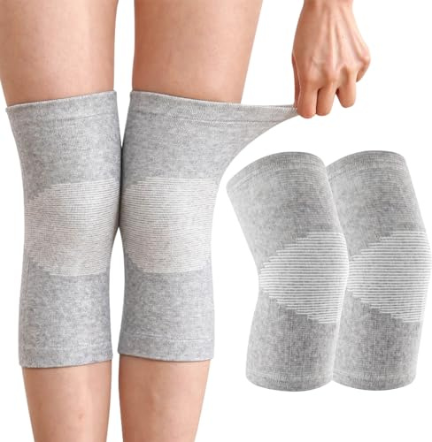 2 Stück Bambus Kniebandage Elastische Kniebandage Männer Damen Knee Support Bandage Knie mit Kompression Kniebandage zum Laufen und Trainieren Knee Sleeves Sport-Knieschoner
