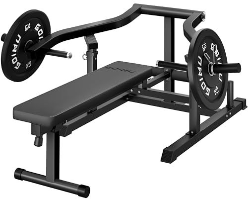 GOIMU Brustpressmaschine, Hantelbankpresse mit unabhängigen konvergierenden Armen, verstellbare flache Neigung, Bankdrücken für Brust, AB Workout, Heim-Fitnessgerät mit 45,4 kg