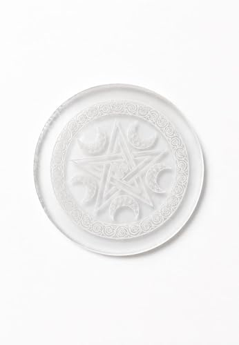 crystalmiracle Plato redondo de selenita natural para reiki, cristal curativo, Feng Shui, bienestar, hecho a mano, regalo para el hogar y la oficina