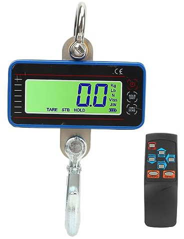 Baxnore Báscula de grúa electrónica, báscula de grúa digital portátil, báscula de pesaje portátil de 1000 kg, báscula de peso resistente para uso comercial industrial
