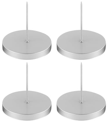 Laroal Kerzenpick für Stumpenkerzen 4er Set Kerzenständer 8cm Kerzenständer für Kugelkerzen Kerzenständer zum Stecken Silber