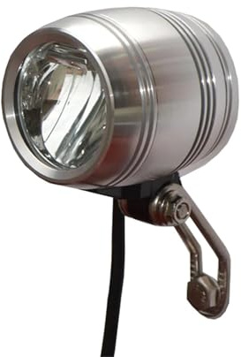 Bike Front Head Light Lamp for HUB Dynamo with Rearlight Cable Compact Bright Taillight Bicycle Flashlight Cycling Accessories(White)