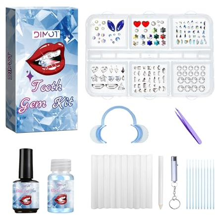LMDGDS Strass Dentaire, DIY Strass Dentaire, Tooth Gem kit Accessoires de bijoux avec effet diamant Pour un éclat (Style F)