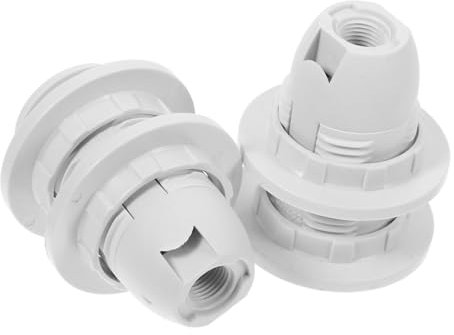 COOPHYA Portalámparas E14 Rosca Completa Blanco Doble Anillo Kit Base De Lámpara Para Bombillas De Mesa y Techo 2 Piezas Accesorio Compatible Para Iluminación Del Hogar