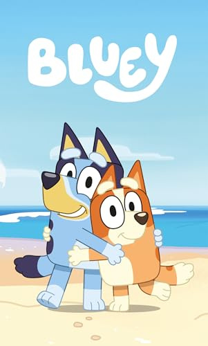 Jerry Fabrics Bluey Couverture polaire douce et confortable pour enfants, 100 % polyester, 100 x 150 cm, jeté en peluche légère avec motif bleu amusant, idéal pour canapé, lit ou voyage