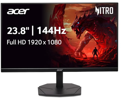 Acer Nitro 23.8” Gaming Monitor | Full HD 1920 x 1080 | IPS | ZeroFrame | AMD FreeSync | 144Hz Refresh Rate | 1ms (VRB) | sRGB 99% | 1 x Display Port 1.2 and 1 x HDMI 1.4 | KG241Y P6bip