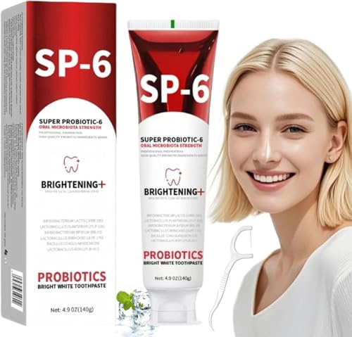 Formule AméLiorée De Dentifrice, Dentifrice De Blanchiment Probiotique,Avec 6 Avantages De La Santé Dentaire Et Gingivaux, Saveur De Menthe, Respiration Fraîche (A-1PCS)