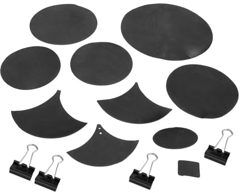 TOGEVAL Schwarzes Schlagzeug Dämpferpad aus Schwamm 1 Satz Trommelmatten zum Einfachen Installieren und Geräuschreduzieren für Percussion Instrumente