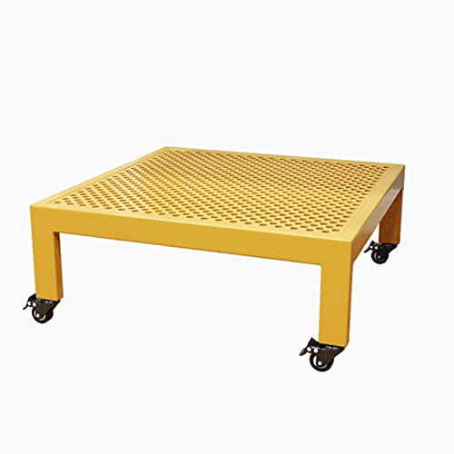 Rolling Plant Trolley, Square Metal Caddy for Indoor/Outdoor Pots, 30cm/12In Gold Plant Stand on Wheels, Essential Garden & Home Flower Pot Mover