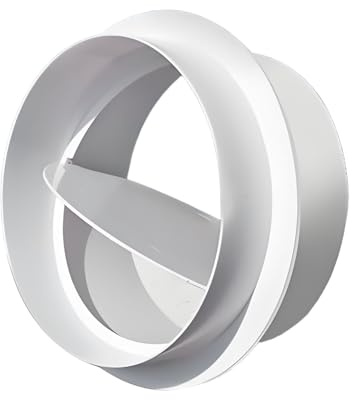 Clapet anti-retour pour ventilateur d'extraction pour système de conduits de ventilation empêchant le flux d'air inverse blanc 100mm