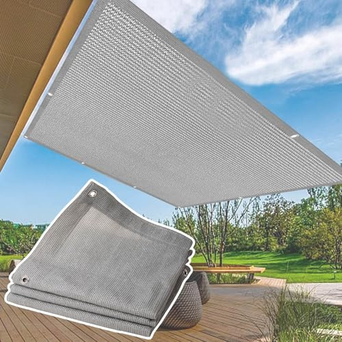 Baldacchino a vela ombreggiante resistente, 4 x 5 m, tenda da esterno per terrazza, patio, cortile e pergola, isolamento termico UV 90%, ventilazione permeabile (grigio)