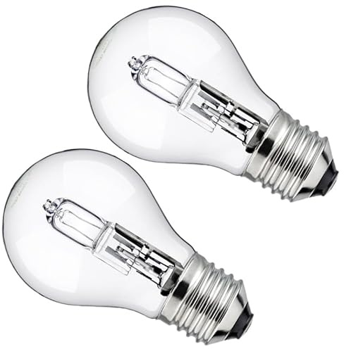 Hoimuv 2PCS A19 Halogen Light Bulb, 53 Watt 120V E26 Base, 60W Replacement Non-LED-Incandescent Bulbs for Table Lamps & Home Lighting