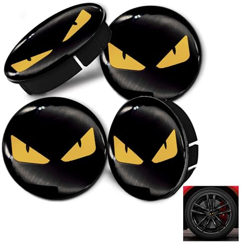 LONGHAO 4 Pcs Tapacubos De Los Ojos,Tapacubos Centrales Llantas,Tapacubos De Centro,Universal Tapas De Rueda De Centro,para 56mm Buje Llanta,para Cubiertas De Centro De Rueda (Negro, 56 MM)