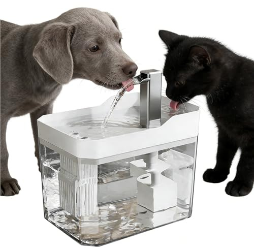 Nudorpn Fontaine à eau, 1,5 l, avec capteur intelligent et fontaine électrique silencieuse, distributeur d'eau potable, automatique, pour la maison, l'appartement et le balcon