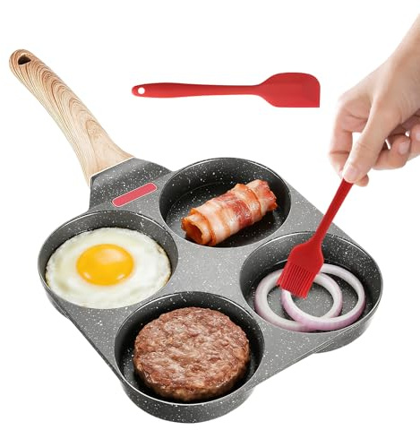 Generico Padella Per Uova | Utensile Da Cucina Da 4 Tazze | Padella Per Hamburger - Per Amanti Cucina Cuochi Domestici Campeggio Picnic Preparazione Pasti Dormitorio Camper Hotel Pancake