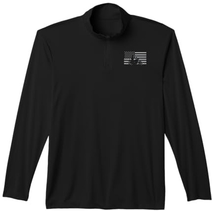 Motorcycle US Flag Biker Motorbike Men Women Kids Teen Youth Performance Quarter-Zip Top