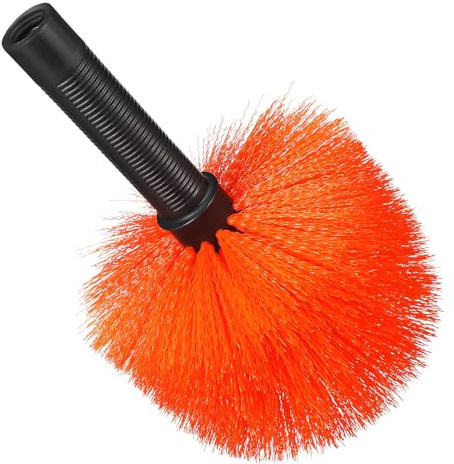 OSALADI Cabezal para Quitar Telarañas Naranja, Cepillo Pequeño Multiusos para Hogar y Oficina, Limpiador Compacto para Esquinas y Paredes, Accesorio Antipolvo y Resistente