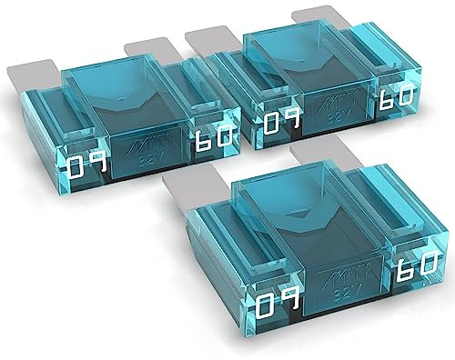 AUPROTEC Maxi Fusibles 20A - 80A Fusible de Cuchilla selección: 60A Ampere BLU, 3 Piezas