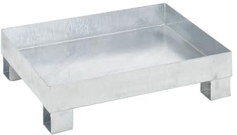 Certeo | Auffangwanne für 60 l | LxBxH 800 x 900 x 220 mm | mit Zulassung | feuerVerzinkt | ohne Gitterrost