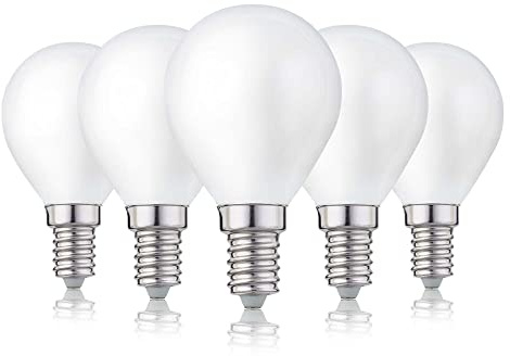 hellum E14 LED warmweiss Glühbirne im 5er-Set, LED E14 warmweiß mit 2,2W ersetzt Filament Glühbirne mit 25W, mit 2700K und 250lm, Lampe in Tropfenform G45 208207