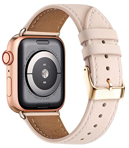 QAZNZ Leather Straps for Apple Watch Strap 40mm 42mm(Series 11 10) 41mm 38mm,Women Men Replacement Strap for Apple Watch Series 9 8 7 6 5 4 3 2 1 & iWatch SE 1/2/3,Ultra 3/2/1