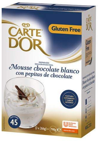 Mousse Chocolate blanco Con Pepitas de Chocolate - Carte D´Or- 45 Porciones