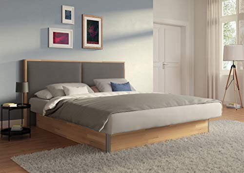 SuMa - komplettes Wasserbett 200x210 dual freistehend m. Sockel Kernbuche und Kopfteil Duetto, Farbe lightgrey 200x210 cm