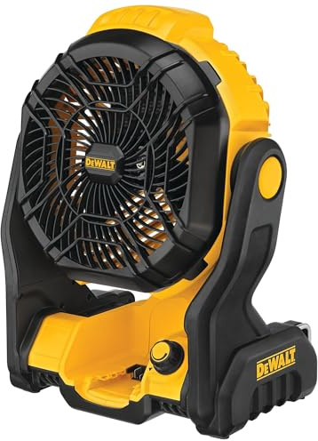 DEWALT 20V MAX Portable Fan, Battery Powered Rechargeable Cordless Shop Fan, Up to 4.5 Hrs Runtime, Variable Speed, 650 CFM, Tool Only (DCE512B)