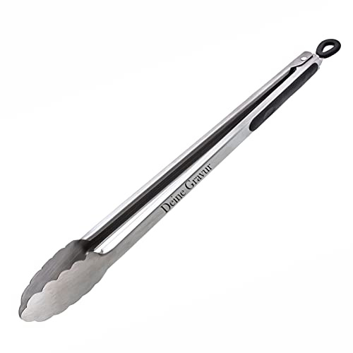 Schmalz® Grillzange Fuego mit Gravur | Edelstahl | personalisiert | Grillbesteck | extra lang | Namen | Wunschtext | Zacken | Papa | Opa | Geschenk | Geschenkverpackung | 40cm | groß | Outdoor | edel