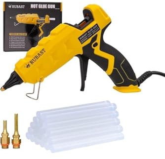 Full Size Heavy Duty Industrial Hot Glue Gun, 60/100w Dual Power & Dual Nozzle, Free 20 Glue Sticks Pack (15×11cm)- High Heating Temp Glue Gun Suitable for DIY Arts,Crafts,Home Repairs-UK Plug