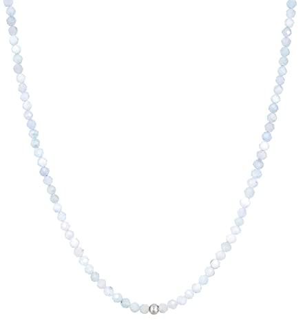 BERGERLIN Naturstein Perlenkette Damen Herren, facettiert, Gold/Silber | Facettierte Naturstein Perlenkette: bunte Halskette Damen & Herren, echte Edelsteine – vom deutschen Prüflabor bestätigt.