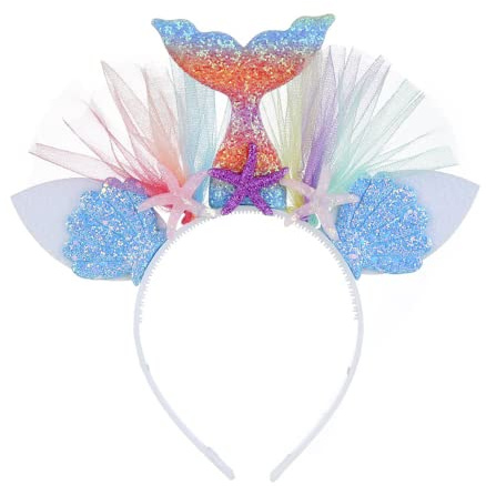 Meet-shop Meerjungfrau-Stirnband, Pailletten Haarband, Party Zubehr, Geschenk, Geburtstagsfeier, Abend Party, Unisex-Erwachsene, Mehrfarbig