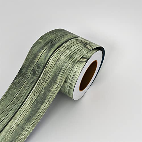Selbstklebend Tapetenbordüre Selbstklebende Holz Getreide Taille Line Tapete wasserdicht PVC Wall Border Decal Baseboard Floor Aufkleber Wellenleiter Dekorative Film für Wohnzimmer Badezimmer Küche Fl
