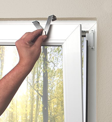 HOME WOHNIDEEN Easy FIX FENSTERHAKEN | V-Form | Farbe: Weiss | Inhalt: 2 Stück | Tiefe: 20 mm, Weiß