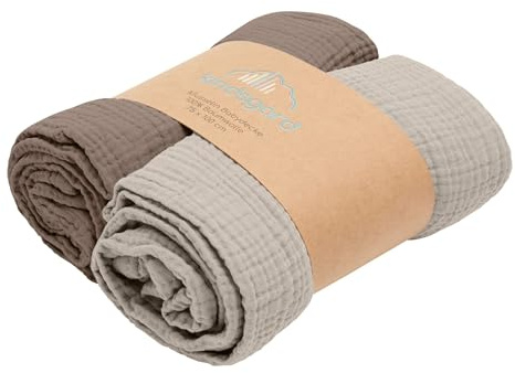 Baby Coperta in mussola, 75 x 100 cm, in 100% cotone Oeko-TEX® di alta qualità, regalo per la nascita, coperta per gattonare, per ragazzi e ragazze (rosa antico)