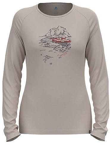Odlo Damen Langarm Shirt Ascent Merino 200 Norway, Silver Cloud, M