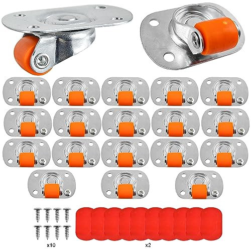 20 StüCk Kleine Selbstklebende Schraube Power MöBelrollen, Hochwertige NylonräDer mit Verdicktem StahlblechköRper Kleines Universalrad, Kleine Bockrollen für MöBel