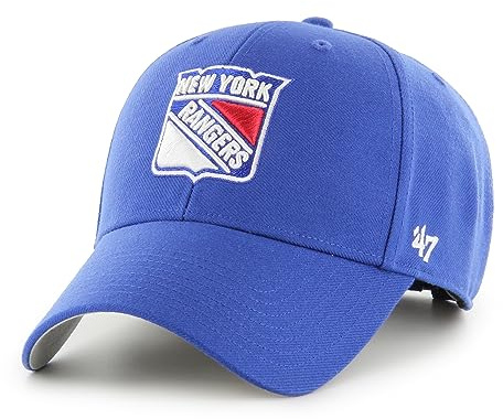 47 NHL New York Rangers MVP Unisex-Baseballkappe, Verstellbar, Hochwertiges Design, Team Badge Logo, Black