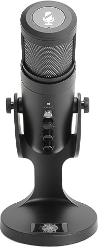 Micrófono USB, Micrófonos de Condensador para Juegos para PS4 PS5, Recordatorio Silencioso LED, Perilla de Eco/Ganancia, Micrófono de Transmisión en Vivo para Grabación Vocal,