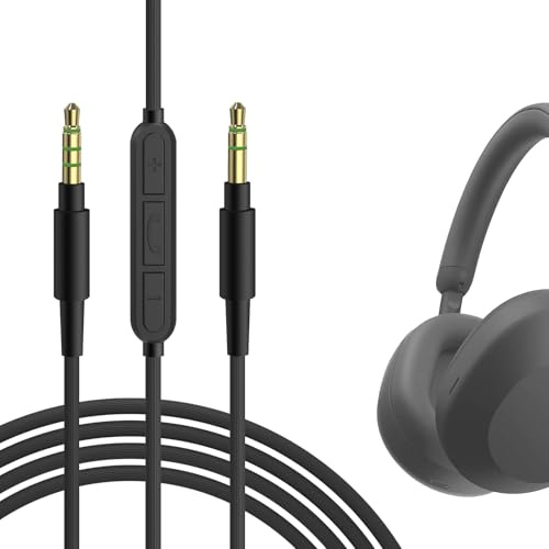 GEEKRIA Câble audio avec micro compatible avec Sony WH-1000XM6/1000XM5/1000XM4, WH-XB920N/XB910N, WH-CH720N, 3,5 mm vers 3,5 mm (5,6 pi / 1,7 m)