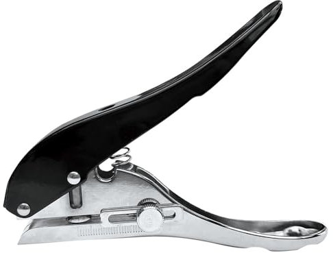 Pinza perforatrice a foro singolo, 6 mm, perforatrice ad alte prestazioni, accessorio da scrivania per raccoglitori e carte d'identità in PVC (nero)