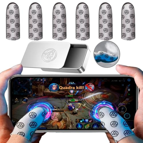 HYDROGELIX® 6 x Fluorescerande Fingerborgar Spel Glöd Mörker 4 års garanti Fingerskydd, Fingerskydd för Spel, Gaming Finger Sleeve, Gaming-handskar, Fingerskydd.