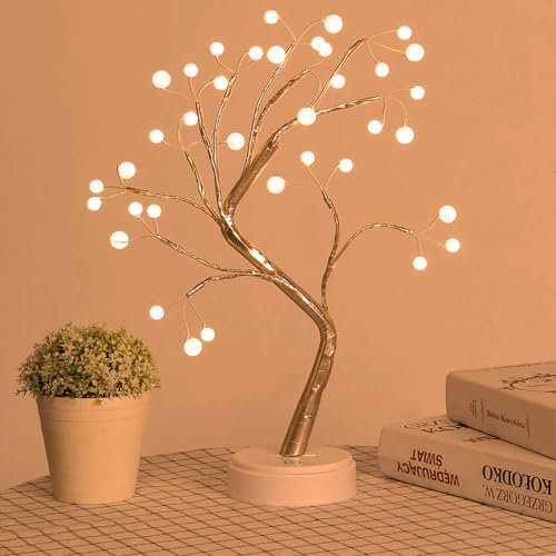 LED Perlen Baum Licht, 36 LED Lichterbaum, USB/Batteriebetrieben Bonsai Baum Lichter, Verstellbare Zweige, Beleuchtete Birke, Baumbeleuchtung für Weihnachten, Ostern, Heimdekoration, Innengebrauch