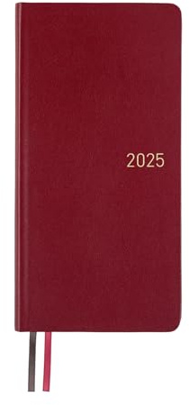 Hobonichi Techo 2025 Weeks [Englisch/Hoch und Schlank/Januar Start/Planer] Leather: Granatapfel