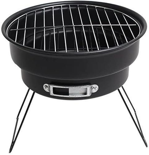 FHPEWXDG Grill à gaz Grill Portable pour Barbecue Poêle à Barbecue Ronde en Acier Inoxydable Mini Camping Barbecues à Bois et à Charbon de Bois Grill BBQ Grill Barbecue Grill